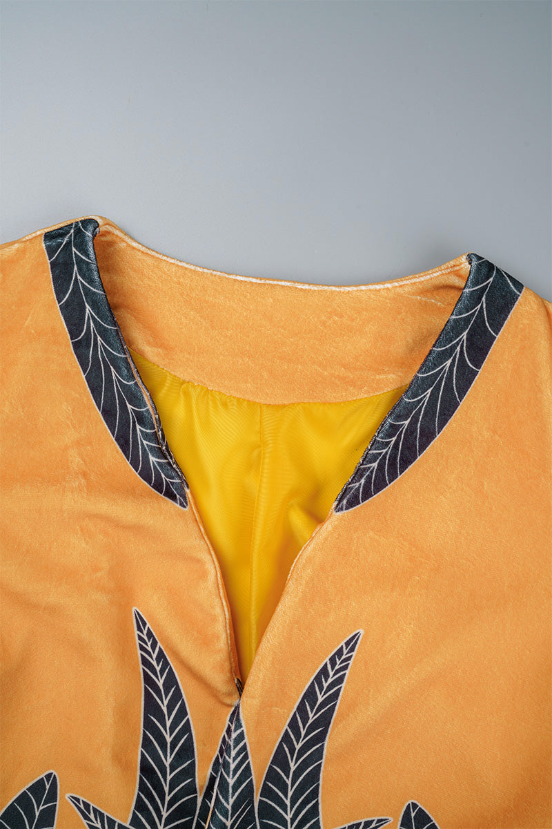 Casual Print Cardigan Collar Outerwear