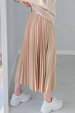 Elegant Solid Pleated High Waist Type A Solid Color Bottoms