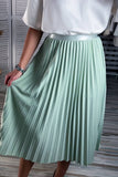 Elegant Solid Pleated High Waist Type A Solid Color Bottoms