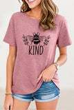 Casual Animal Letter Print O Neck T-Shirts