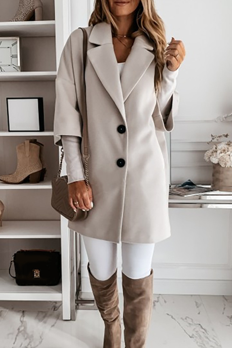 Chicindress Solid Color Lapel Coat With Pocket(2 Colors)