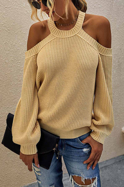 Chicindress Solid Off-shoulder Knitted Sweater