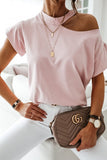 Casual Solid Patchwork O Neck Mid Waist T-shirts(4 Colors)