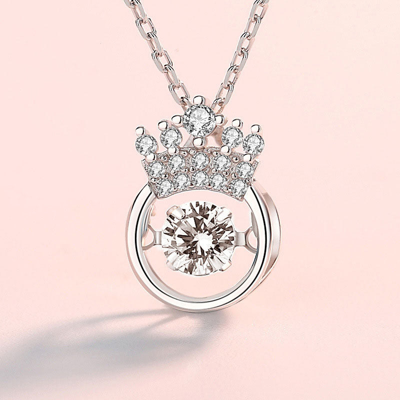 Sparkling Crown Round Necklaces For Queen