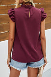 Fashion Street Solid Split Joint O Neck Tops(3 Colors)
