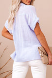 Fashion Casual Solid Patchwork Turndown Collar Tops
