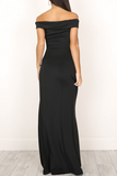 Elegant Solid Backless High Opening Off the Shoulder Irregular Dress Dresses(5 Colors)