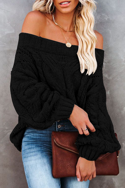 Casual Street Solid Patchwork Off the Shoulder Sweater(5 Colors)