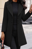 Elegant Solid Patchwork Buckle Turndown Collar Outerwear(3 Colors)