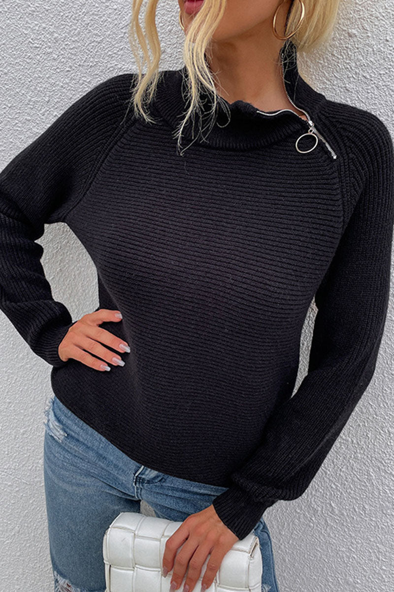 Casual Solid Patchwork Turtleneck Sweaters(7 Colors)
