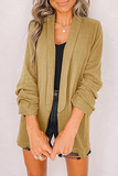 Casual Elegant Solid Patchwork Pocket Turndown Collar Outerwear(12 Colors)