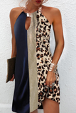 Casual Leopard O Neck Straight Dresses(3 Colors)