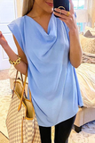 Casual Solid Split Joint U Neck Tops(3 Colors)