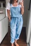 Casual Solid Square Collar Harlan Jumpsuits