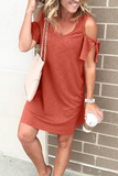 Casual Solid O Neck Straight Dresses(4 Colors)