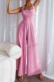 Casual Solid Halter Loose Jumpsuits(3 Colors)