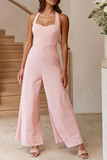Casual Solid Halter Loose Jumpsuits(3 Colors)