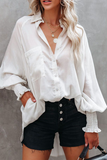 Casual Solid Turndown Collar Tops(3 Colors)
