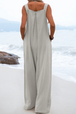 Casual Solid Square Neck Pocket Loose Jumpsuit(13 Colors)