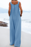 Casual Solid Square Neck Pocket Loose Jumpsuit(13 Colors)