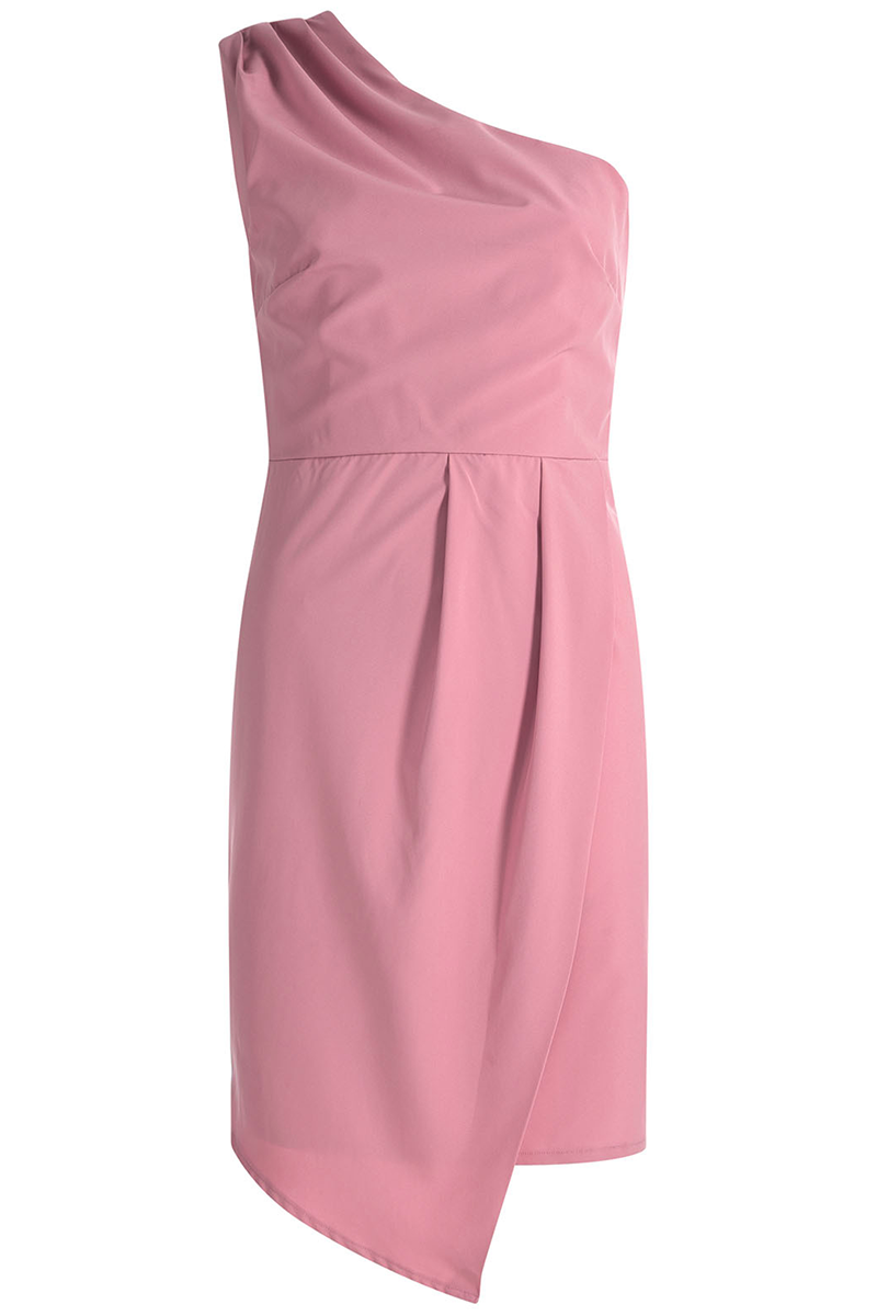 Casual Solid One Shoulder Irregular Dress Dresses(5 Colors)
