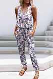 Casual Camouflage Print Patchwork O Neck Harlan Jumpsuits(5 Colors)