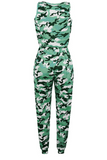 Casual Camouflage Print Patchwork O Neck Harlan Jumpsuits(5 Colors)