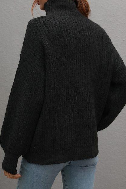Casual Solid Patchwork Turtleneck Sweater(6 Colors)
