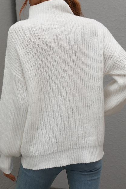 Casual Solid Patchwork Turtleneck Sweater(6 Colors)