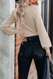 Casual Solid Patchwork V Neck Sweater(6 Colors)