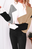 Casual Solid Patchwork Half A Turtleneck Sweater(5 Colors)