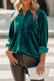 Casual Solid Patchwork Turndown Collar Blouses(3 Colors)