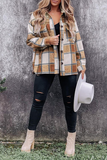 Casual Plaid Patchwork Turndown Collar Blouses(5 Colors)