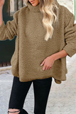 Casual Solid Patchwork Turtleneck Hoodies(6 Colors)
