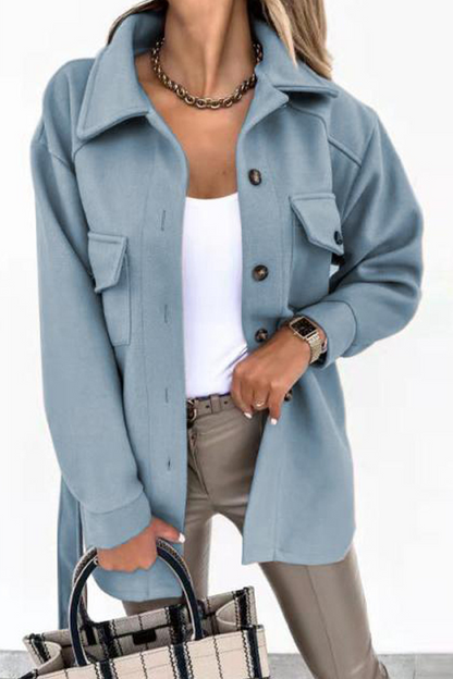 Casual Solid Patchwork Turndown Collar Outerwear(9 Colors)