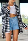 Casual Plaid Patchwork Turndown Collar Tops(5 Colors)