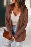 Casual Solid Patchwork Cardigan Collar Tops(6 Colors)