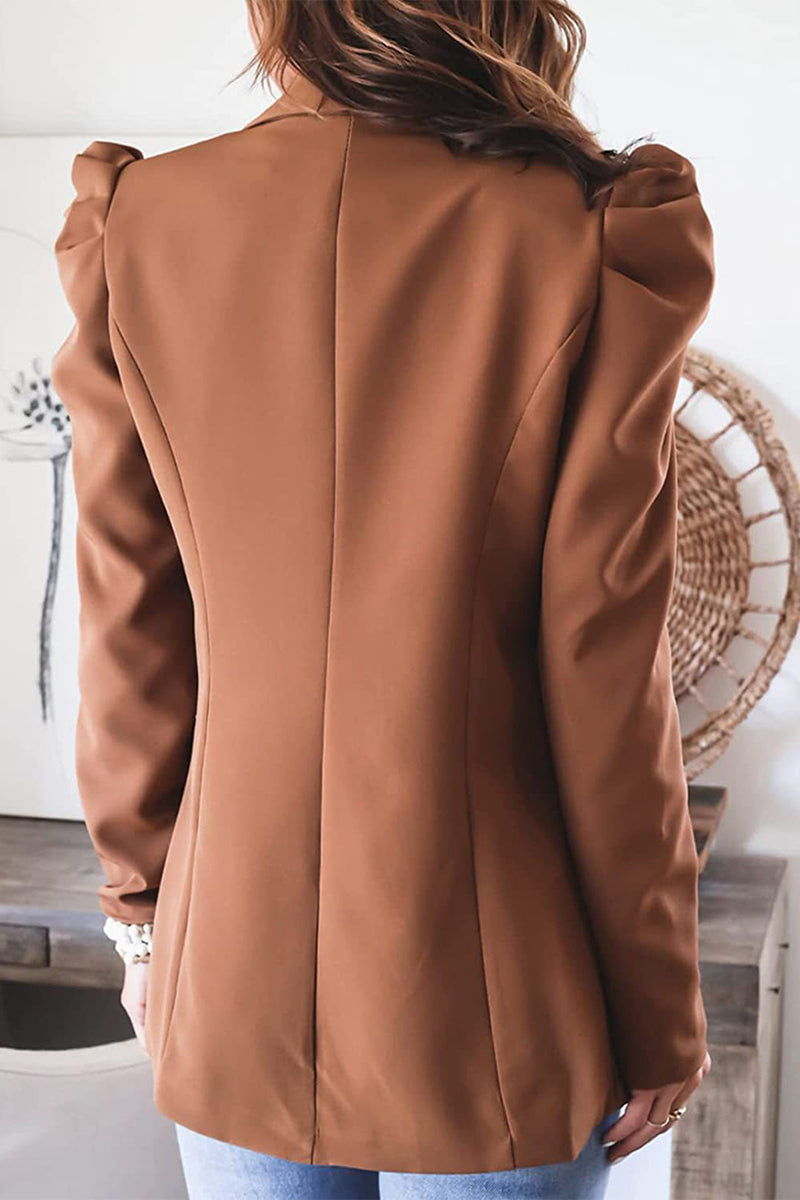 Fashion Work Solid Color Turndown Collar Outerwear(5 Colors)