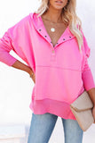 Casual Solid Pocket Buckle Hooded Collar Tops(9 Colors)
