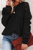 Sweet Solid Hollowed Out O Neck Sweaters(6 Colors)