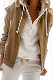 Casual Solid Patchwork Buckle Turndown Collar Outerwear