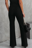 Casual Boot Cut High Waist Wide Leg Solid Color Bottoms