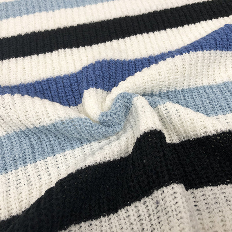 Casual Striped Patchwork Contrast O Neck Sweaters