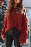 Casual Solid Tassel O Neck Sweaters(4 Colors)