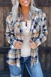 Street Plaid Patchwork Hooded Collar Blouses
