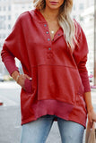 Casual Solid Pocket Buckle Hooded Collar Tops(9 Colors)