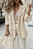 Sweet Elegant Solid Color Turndown Collar Outerwear(3 Colors)