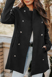 Casual Solid Buckle Square Collar Outerwear