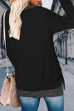 Casual Solid Contrast O Neck Tops(10 Colors)