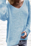 Casual Solid Color V Neck Sweaters(6 Colors)